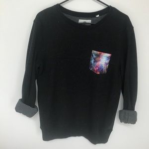 Black Sweatshirt with Galaxy Pocket